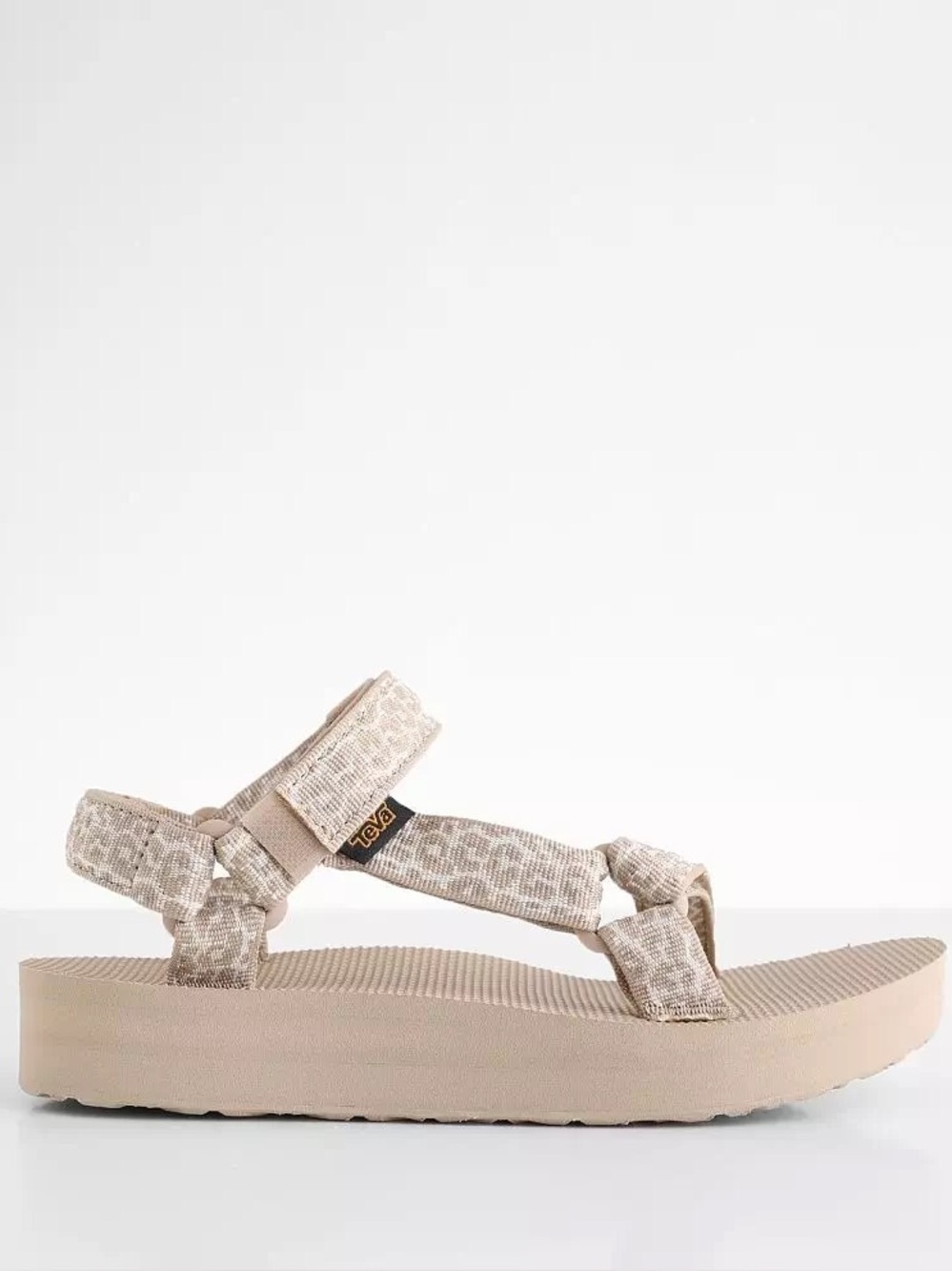 Teva Beige Patterned Strap Platform Animal Midform Universal Sandal size 6